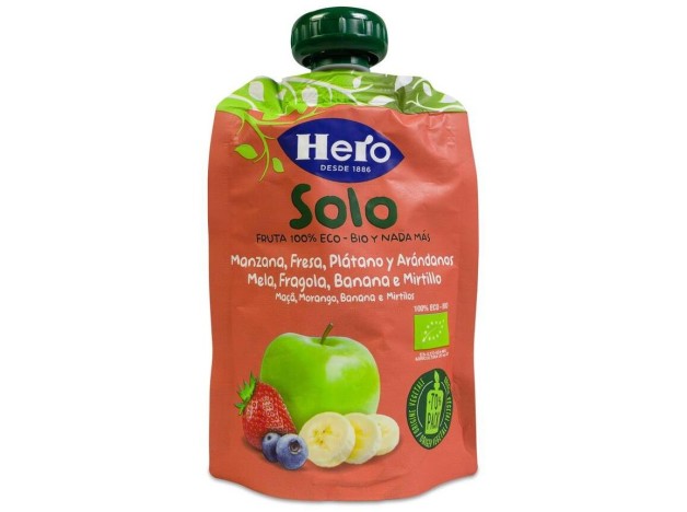 Hero Baby Bolsita Solo Manzana, Fresa, Plátano,...