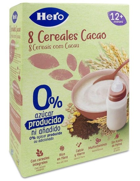 Hero Baby Papilla 8 Cereales Con Cacao, 340 Gramos