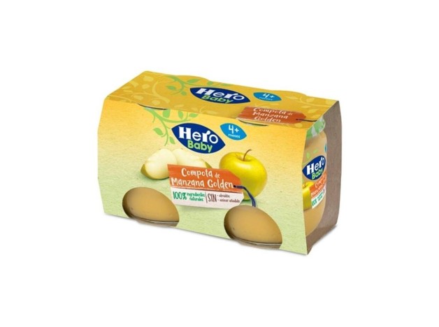 Hero Baby Compota De Manzana, 2 X 120 G