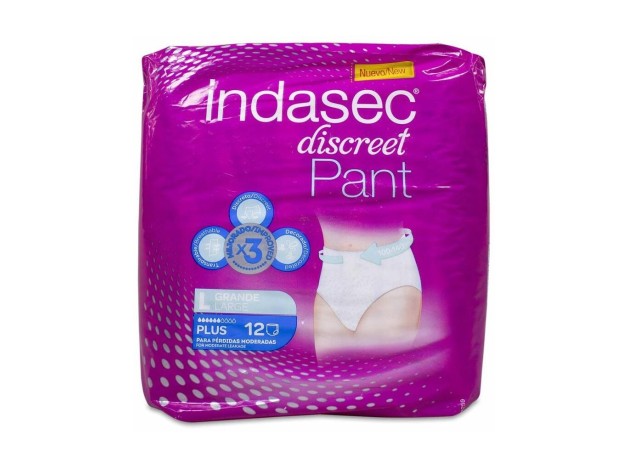 Indasec Discreet Pant Plus Talla Grande, 12 Uds