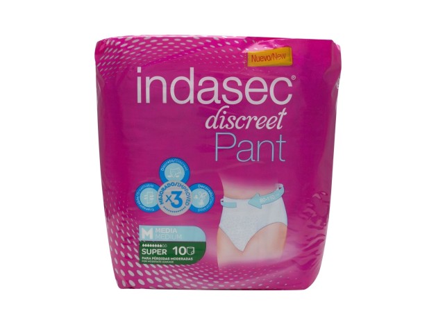 Indasec Discreet Pant Súper T-M, 10 Uds