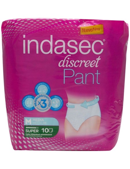 Indasec Discreet Pant Súper T-M, 10 Uds