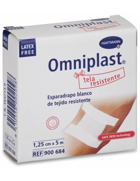 Omniplast® Esparadrapo Tela Hipoalérgico Blanco 5Mx1,25Cm 1Ud