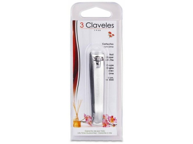 3 Claveles Cortauñas Con Lima 8Cm 1Ud