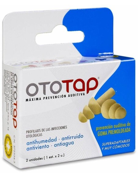 Ototap Tapones Oídos Goma Premoldeada 2Uds