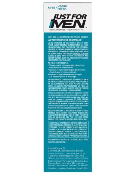 Just For Men Gel Colorante Bigote Y Barba Tono Negro, 30Ml