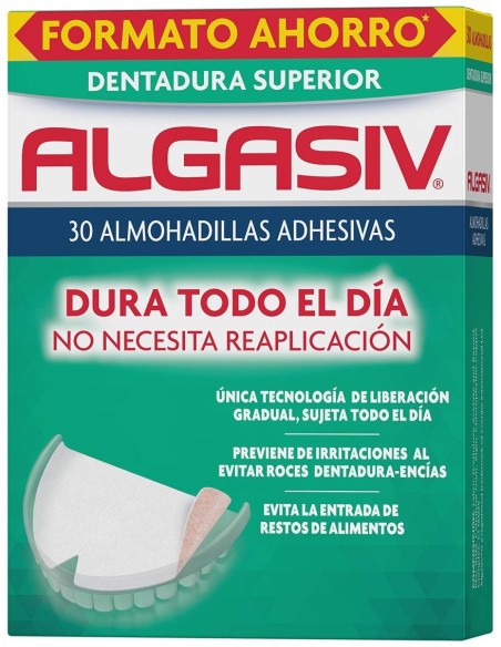 Algasiv Almohadillas Adhesivas Prótesis Dental Superior 30Uds