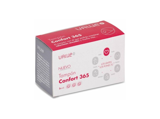 Value+ Tampón Confort 365 3Uds