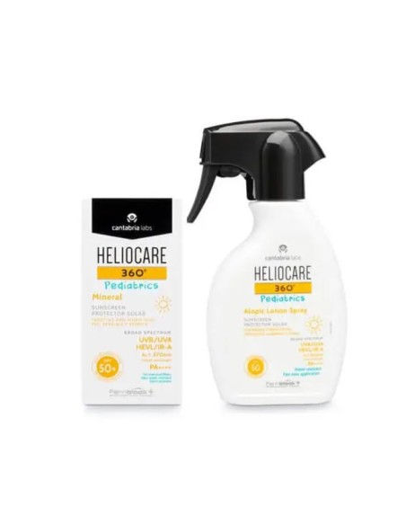 Heliocare 360 Pack Pediatrics Mineral SPF50 50 ml + Atopic Lotion Spray SPF50 250 ml