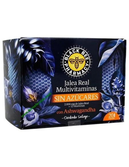 Black Bee Jalea Real Multivitaminas Sin Azúcar, 20 Ampollas