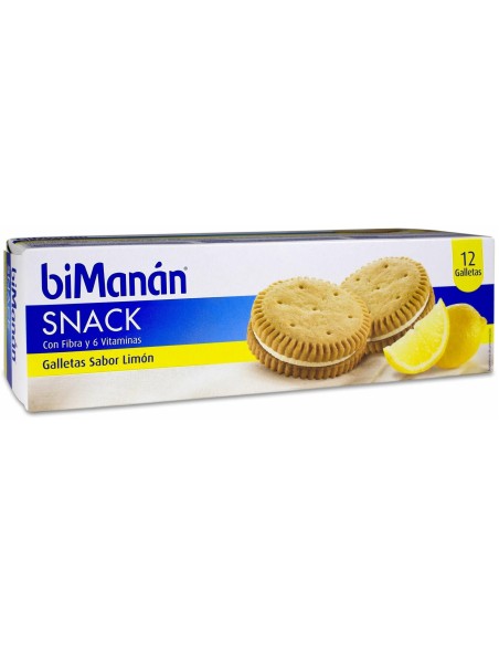 Bimanán Entre Horas Galletas Sabor Limón, 12 Uds