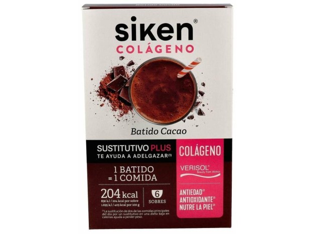 Siken Sustitutivo Plus Colágeno Batido Cacao, 6...