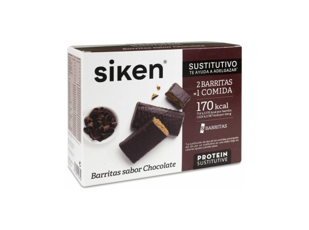 Siken Barritas Sustitutivas Sabor Chocolate, 8 Uds