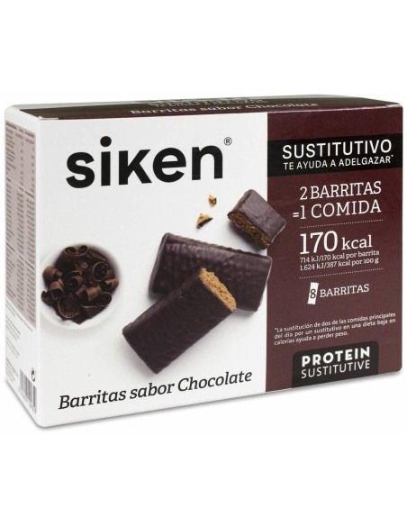 Siken Barritas Sustitutivas Sabor Chocolate, 8 Uds