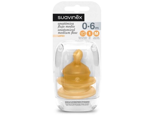 Suavinex Tetina Anatómica De Látex Talla 1 M, 2...