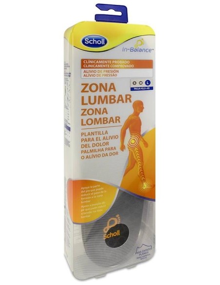 Scholl In-Balance Plantilla Alivio Zona Lumbar 42.5-45, 1 Par