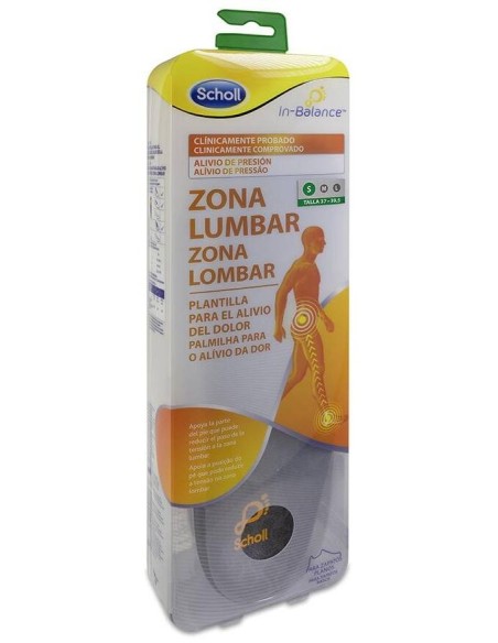 Scholl In-Balance Plantilla Alivio Zona Lumbar 37-39, 1 Par