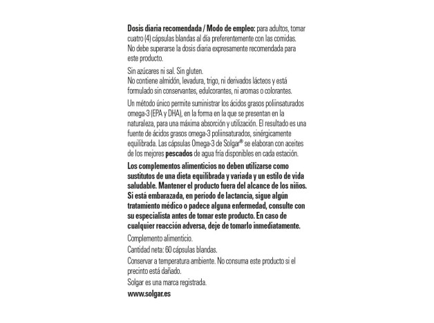 Solgar Omega-3 Doble Concentración 60 Grageas