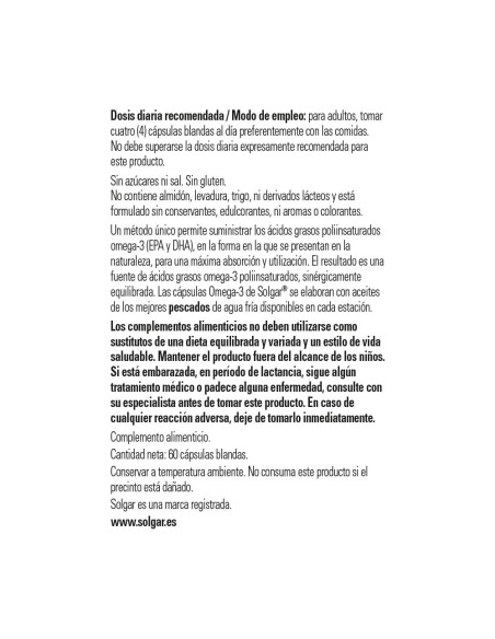 Solgar Omega-3 Doble Concentración 60 Grageas
