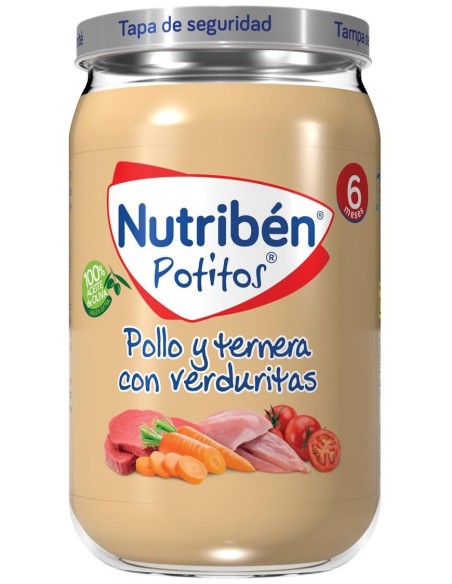 Nutribén Potitos Pollo Y Ternera Con Verduritas, 235 G