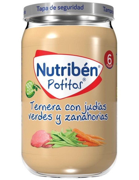 Nutribén Potitos Ternera Con Judías Verdes Y Zanahorias, 235 G