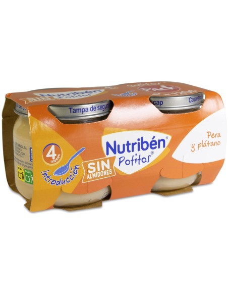 Pack Nutribén Potitos Pera Y Plátano, 2 X 120 G