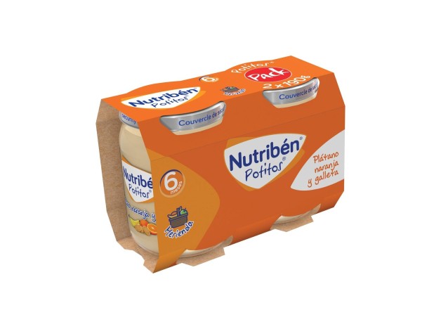 Pack Nutribén Potitos Plátano Naranja Galleta,...
