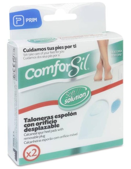 Comforsil Taloneras Para Espolón Con Orificio Desplazable Talla L, 1 Par