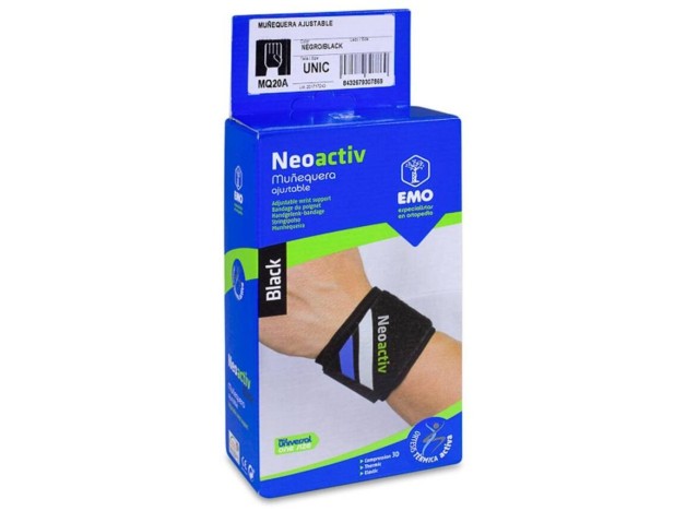 Emo Neoactiv Muñequera Ajustable Negra T-U