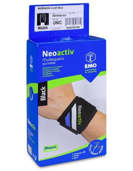 Emo Neoactiv Muñequera Ajustable Negra T-U