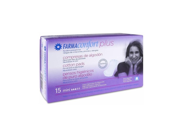 Farmaconfort Plus Compresas Mini Algodón 15Uds