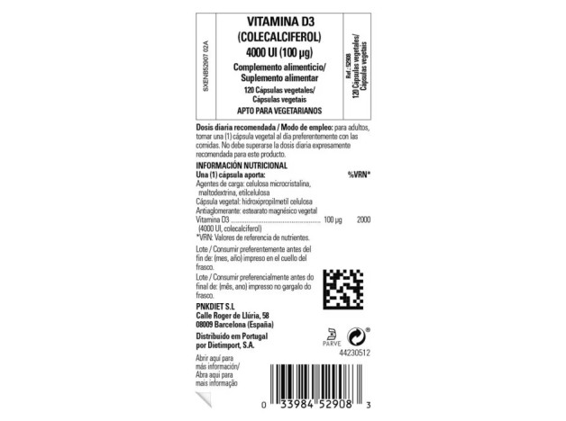 Solgar Vitamin D3 4000 IU 120 Cápsulas