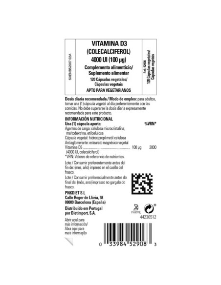 Solgar Vitamin D3 4000 IU 120 Cápsulas