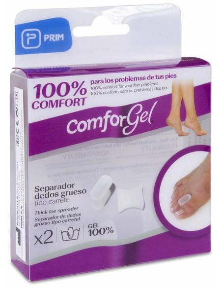 Comforgel Separador Dedos Grueso Carrete Talla L, 2 Uds