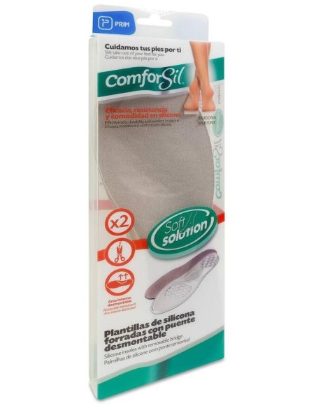 Comforsil Plantillas Forradas Con Puente Desmontable Talla S, 1 Par