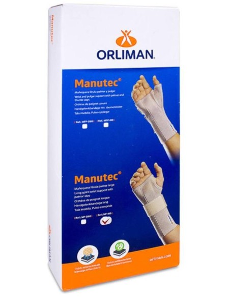 Orliman Muñequera Férula Larga I60 Izquierda Talla 3 17-19, 1 Unidad