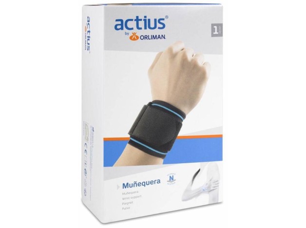 Actius Muñequera Neopreno Velcro Negra Talla...