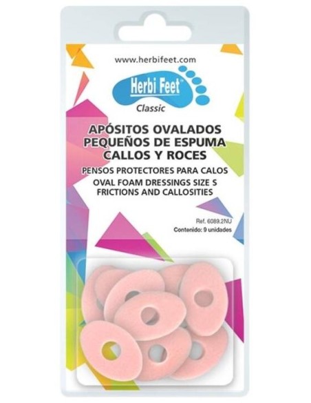 Herbi Feet Apósitos Ovalados Pequeños Espuma 6089.2, 9 Unidades