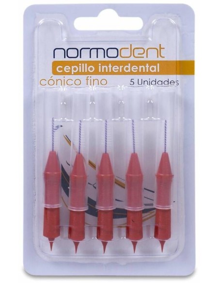 Normodent Cepillos Interdentales Cónicos Finos, 5 Uds