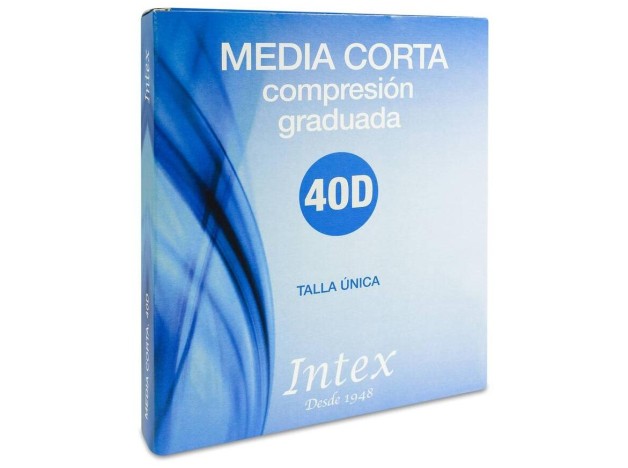 Intex Media Corta Compresión Ligera Negro, 1 Par