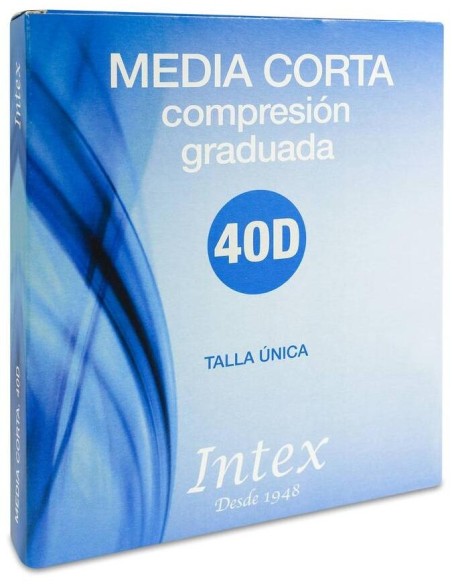 Intex Media Corta Compresión Ligera Negro, 1 Par
