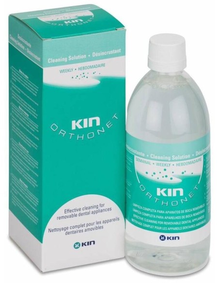 Kin Orthonet Desincrustante Semanal Limpieza Protesis Dental, 500 Ml