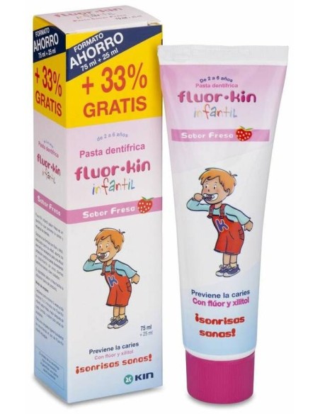 Fluorkin Infantil Pasta Dentífrica Fresa 75 + 25 Ml