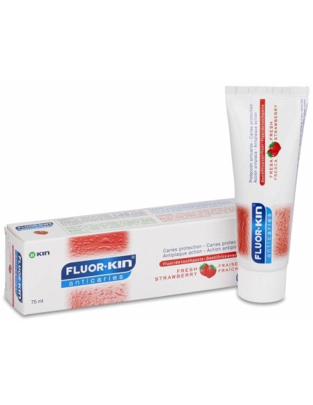 Fluor Kin Anticaries Pasta Dentifrica Fresa Fresca, 75 Ml