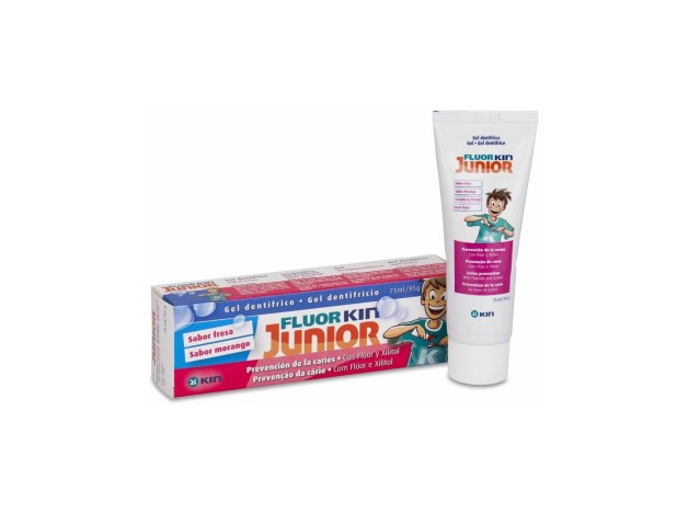 Fluor Kin Junior Gel 6-12 Años Fresa 75Ml 800 Ppm