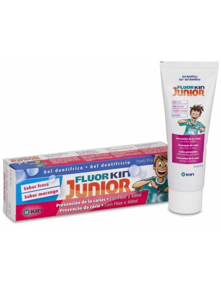 Fluor Kin Junior Gel 6-12 Años Fresa 75Ml 800 Ppm