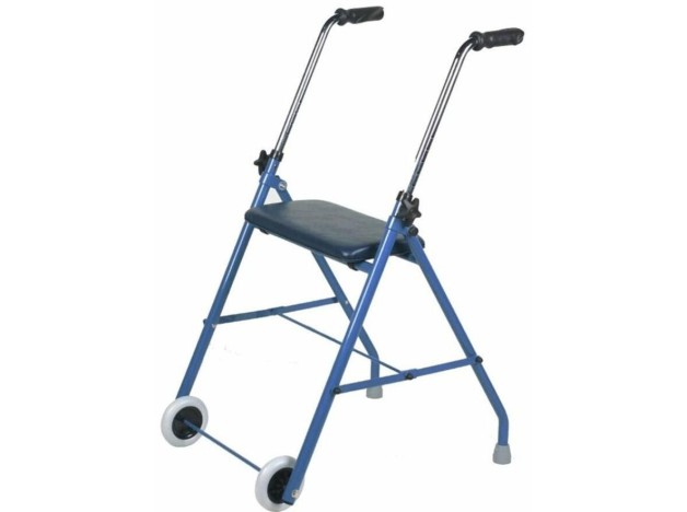 Andador De Acero Con Ruedas Y Asiento, 1 Unidad