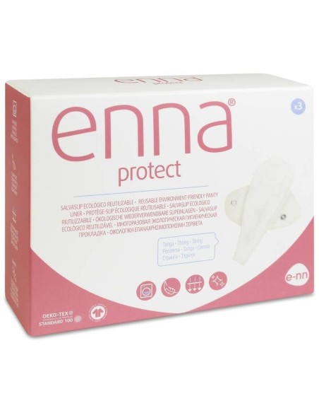 Enna Protect Salvaslip Reutilizable Eco Tanga Crudo, 3 Unidades