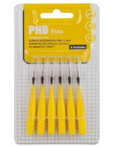 Phb Cepillo Interdental Fino 1,1 Amarillo 6Ud