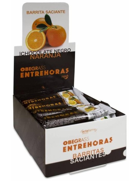 Obegrass Barritas Entrehoras Chocolate Negro Con Naranja, 20 Uds